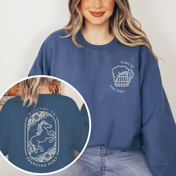 Prancing Pony Sweatshirt, Lord of the Rings Book Lover Gift, LOTR The Fellowship, JRR Tolkien Aragorn Crew Neck, Hobbitcore