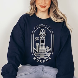 Mordor Sweatshirt, Fantasy Book Lover Gift, Hobbitcore, The Fellowship, Middle Earth, JRR Tolkien Unisex Crew Neck Sweatshirt