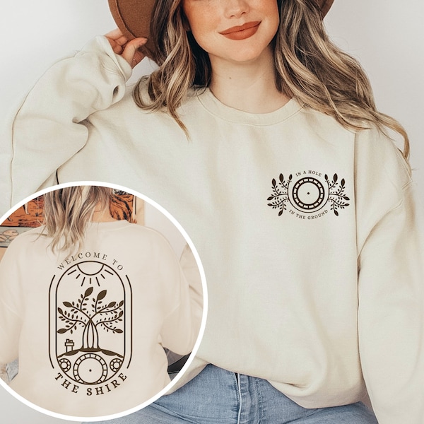 The Shire Sweatshirt, Lord of the Rings, LOTR, Book Lover Gift, Hobbit Crew Neck Sweatshirt, Tolkien, Middle Earth Fellowship, Hobbitcore