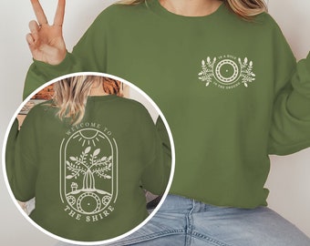 The Shire Sweatshirt, Lord of Hobbiton, Fantasy Book Lover Gift, Hobbit Crew Neck Sweatshirt, Tolkien, Middle Earth Fellowship, Hobbitcore