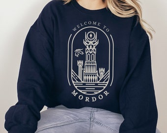 Mordor Sweatshirt, Fantasy Book Lover Gift, Hobbitcore, The Fellowship, Middle Earth, JRR Tolkien Unisex Crew Neck Sweatshirt