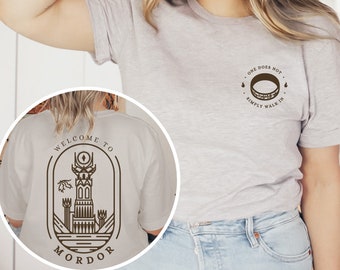 Camiseta de Mordor, regalo para amantes de los libros de fantasía, Hobbitcore, La Comunidad, Tierra Media, camiseta gráfica de J. R. R. Tolkien, unisex