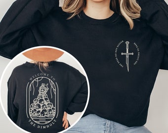 Dimholt Skulls Unisex Sweatshirt, Aragorn, JRR Tolkien Fantasy Book Lover Gift, Middle Earth Geek Gift, Hobbitcore