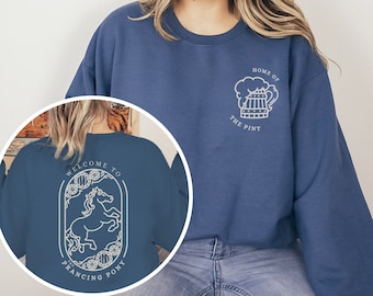 Prancing Pony Sweatshirt, Fantasy Inn, Town of Bree, Book Lover Gift, The Fellowship, JRR Tolkien Aragorn Shirt, Hobbitcore