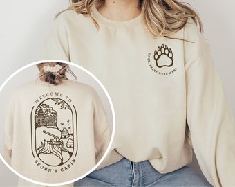 Beorn's Cabin Hobbits Unisex Sweatshirt, Lord of Hobbiton, Fantasy Book Lover Gift, JRR Tolkien Geek Gift, Bear Shirt, Hobbitcore