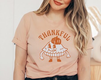 Retro Pumpkin Pie Shirt, Thankful, Thanksgiving Fall Shirt, Cute Vintage Style Graphic Tee, Funny Thanksgiving Unisex t-shirt