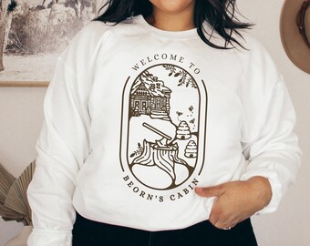 Beorn's Cabin Hobbits Unisex Sweatshirt, Lord of Hobbiton, Fantasy Book Lover Gift, JRR Tolkien Geek Gift, Bear Shirt, Hobbitcore