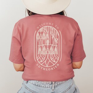 Welcome to Lothlorien Shirt back view in the color Mauve