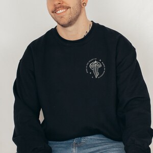 Welcome to Lothlorien Crew Neck Sweatshirt front view in Black