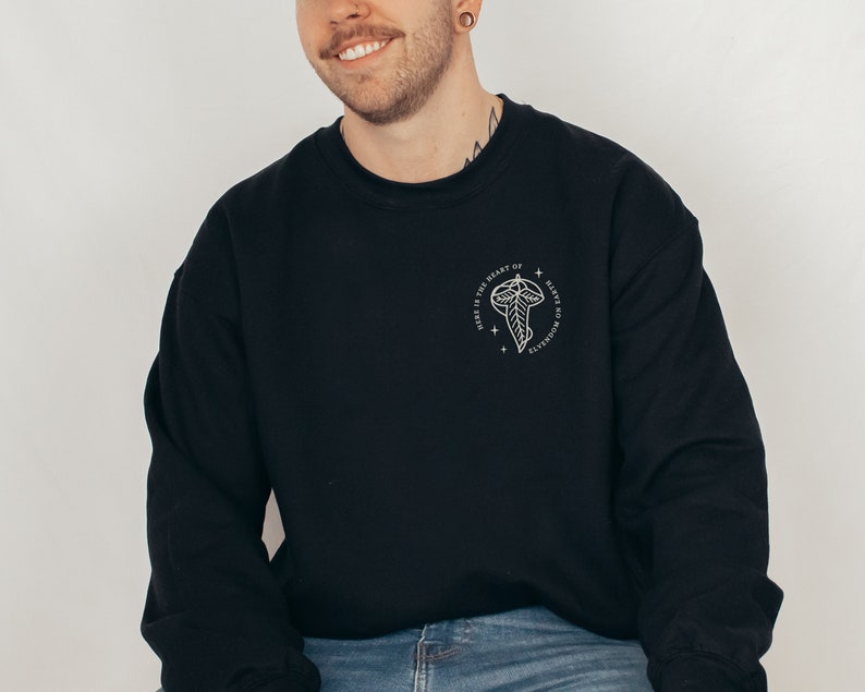 Welcome to Lothlorien Crew Neck Sweatshirt front view in Black