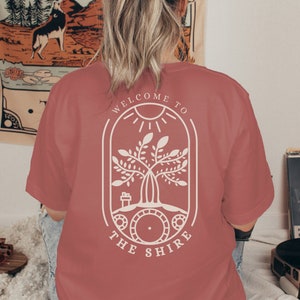 Welcome to the Shire Shirt back view in the color Mauve