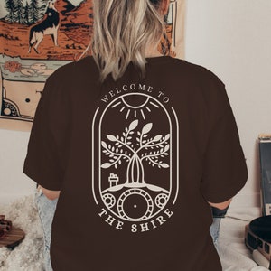 Welcome to the Shire Shirt back view in the color Oxblood Black