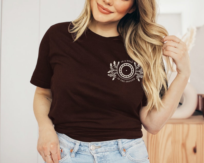 Welcome to the Shire Shirt front view in the color Oxblood Black