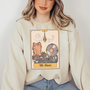 Sudadera con carta del Tarot del Inventario de Personaje de Clérigo, Clase Sagrada, Juegos de Rol de Mesa, Dungeons & Dragons, Regalo para Jugadores de Juego de Tronos (TTRPG), Unisex