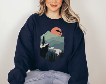 Fantasy Sweatshirt, RPG Adventure, Dragonborn Fight Shirt, Fantasy Landscape, Nerd Shirt, Unisex Crew Sweatshirt
