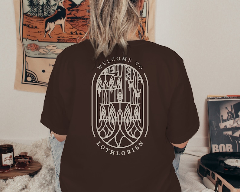 Welcome to Lothlorien Shirt back view in the color Oxblood Black