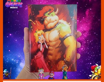 Bowser and Peach Printable Portrait, Super Mario Galaxy Movie (5x7 in Canvas)