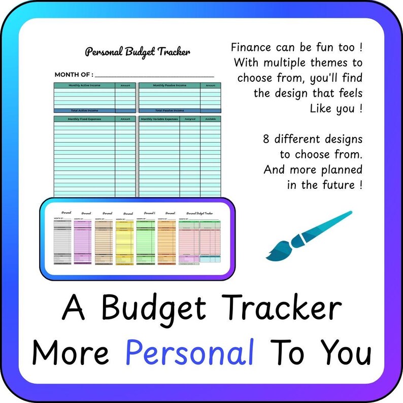 Personal Budget Tracker Printables: Customizable Finance Templates ...
