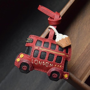 Genuine Leather Bag Charm & Keychain, Bus Bag Charm, Handmade Bag Charm,  Handbag Charm, Unique Gift
