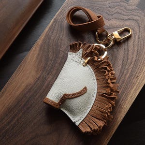 Couple Bag Charms,  Genuine Leather Handmade Bag Charm Key Chain, Handbag Charm, Animal Bag Charm, Horse Bag Charm