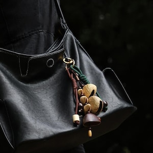 Nut shell Bag Charm, Rope Bag Charm, Handmade Bag Charm, Unique Bag Charm, Nature Lover Gift, Healing Gift