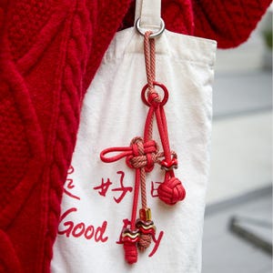 Chinese Lucky Knot Charm & Keychain, Rope Bag Charm Purse Charm