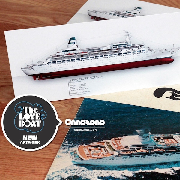 MS Pacific Princess 1975 | 21x10 cm | “The Love Boat” TV show | former Sea Venture | Limited Edition 100 prints