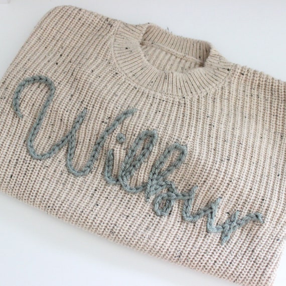 Personalised Knitted Jumper Baby Jumpers Name Jumper Keepsake Jumper Hand Stitched Bespoke Etsy UK