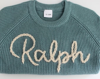 Personalised Knitted Jumper | Baby Jumpers | Name Jumper | Keepsake Jumper | Hand Stitched | Bespoke