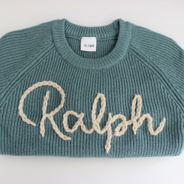 Personalised Knitted Jumper | Baby Jumpers | Name Jumper | Keepsake Jumper | Hand Stitched | Bespoke