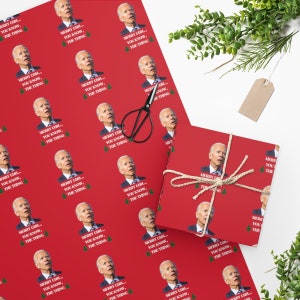 Funny Confused Biden Christmas Wrapping Paper- Merry Uhhh You Know,  The Thing