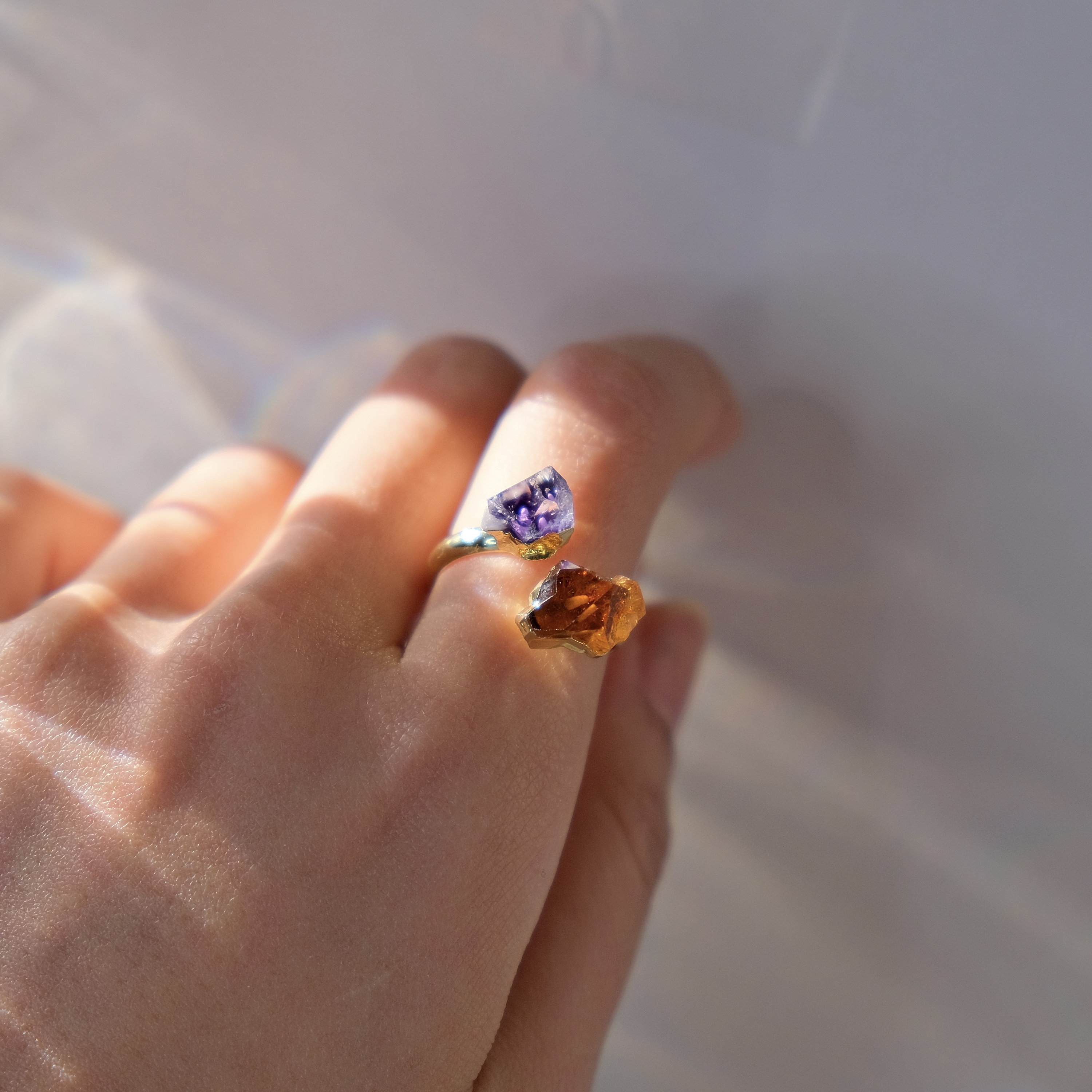 ALIITA リング DECO CENTRAL CITRINE + AMETHYST RING DECO CENTRAL CITRINE + AMETHYST RING – ALIITA