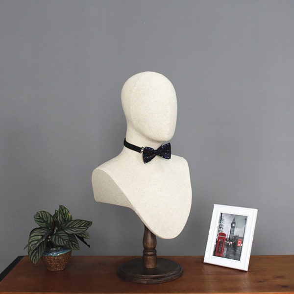 USAKHV Male Dress Form Head Mannequin Model Stand Display Fiberglass Cloth Wood 80FX-6M