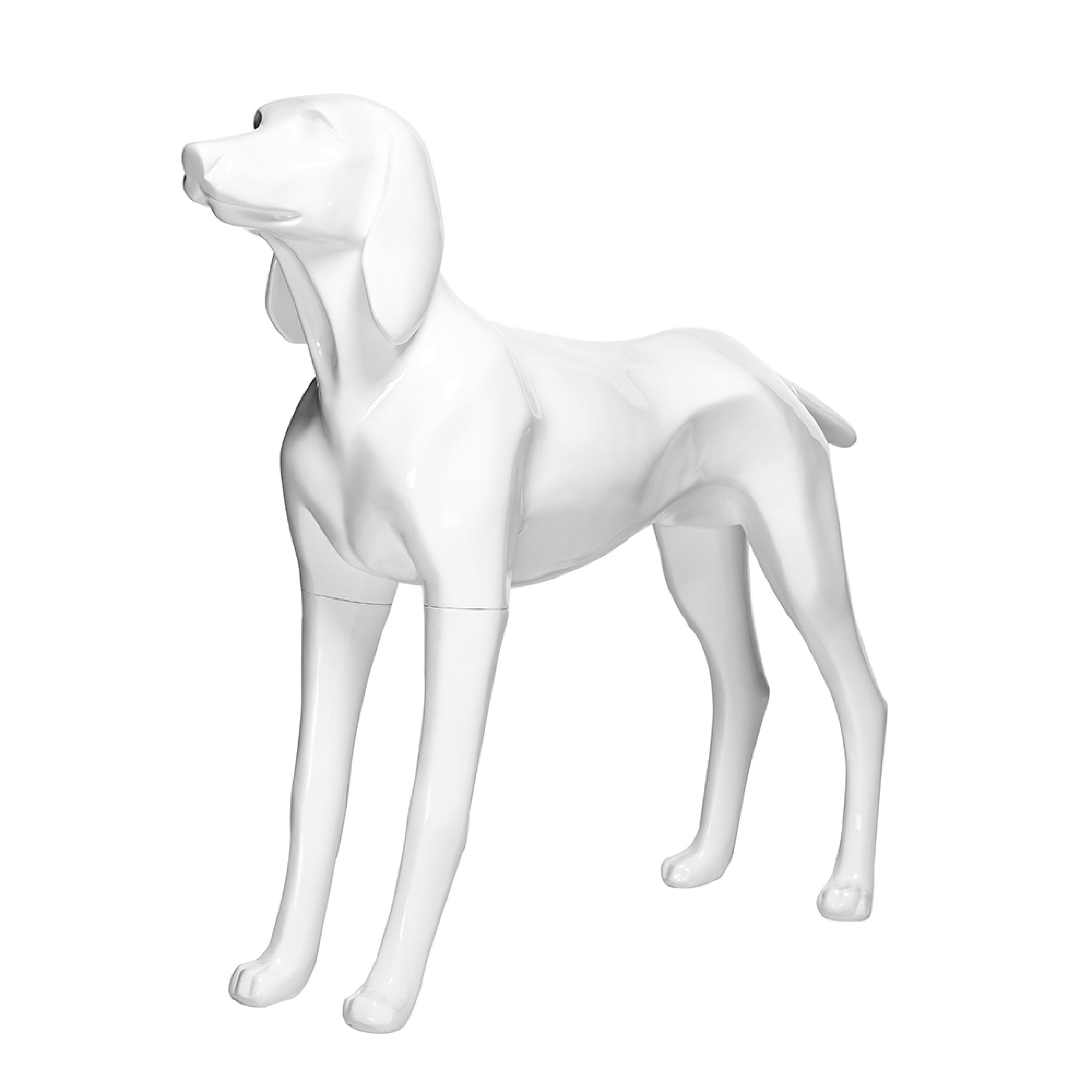Fiberglass Dog Mannequin, White