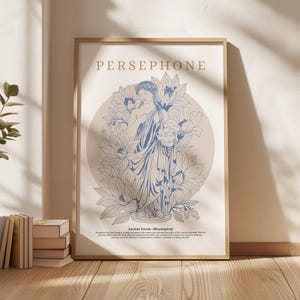 Persephone Poster – Greek Goddess Art Print – Mythology Wall Decor – Minimalist Underworld Queen – Feminine Duality Art - Proserpina Poster