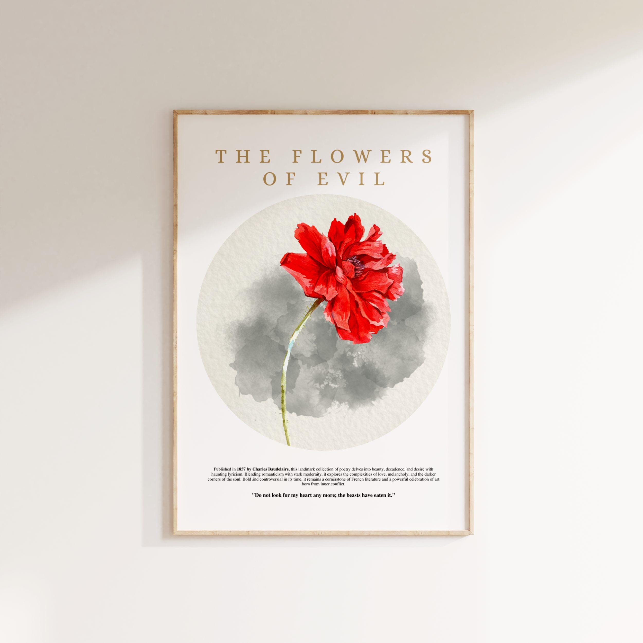 The Flowers of Evil by Charles Baudelaire – Poetry Book Cover Art |  Symbolist Poster - Book Cover Art, image size:2500x2500