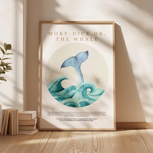 Moby-Dick by Herman Melville – Literary Book Cover Print | Classic Novel Poster Art