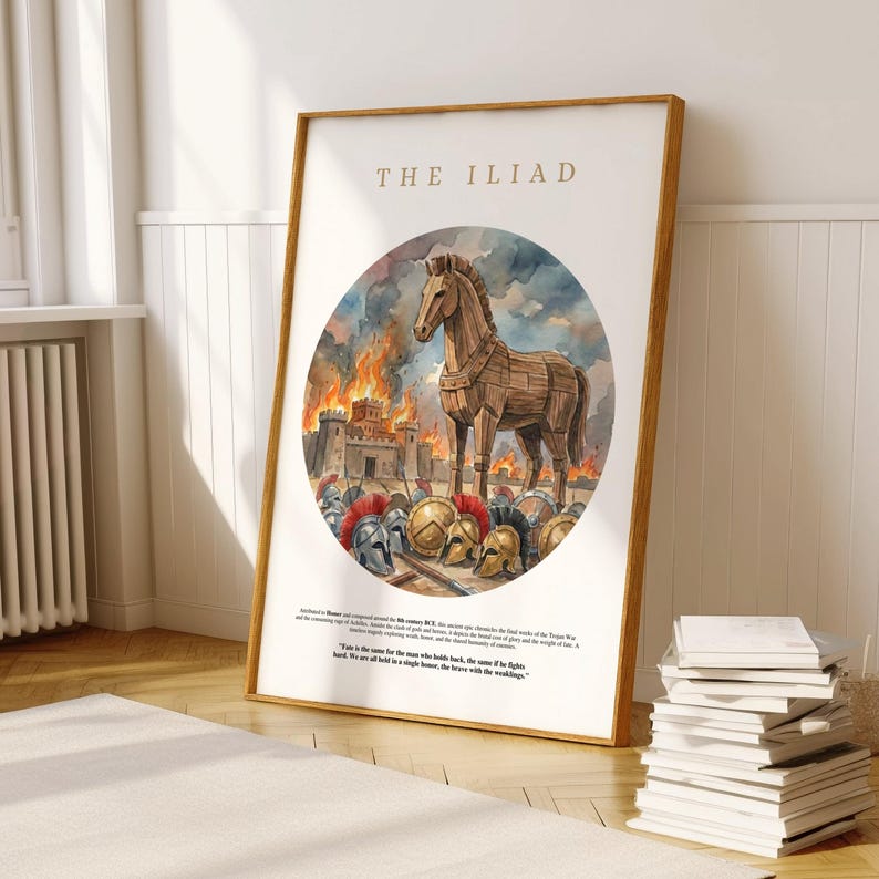 The Iliad by Homer – Literary Book Cover Poster | Classic Literature ...