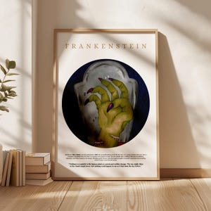 Frankenstein by Mary Shelley – Dark Academia Book Cover Print | Classic Horror Poster