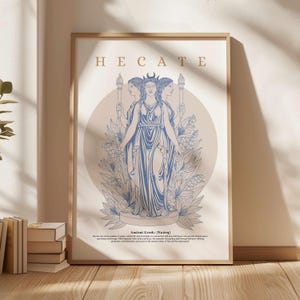 Hekate Poster – Griechische Göttin Art Print – Mythologie Wanddekoration – Minimalistische Hexengöttin – Dunkles Feminines Kunstwerk