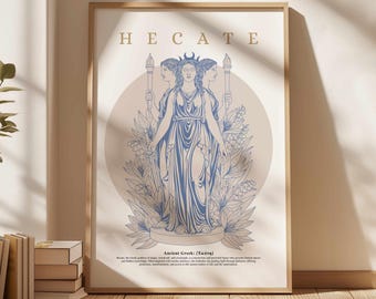 Hekate Poster – Griechische Göttin Art Print – Mythologie Wanddekoration – Minimalistische Hexengöttin – Dunkles Feminines Kunstwerk