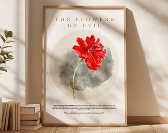 The Flowers of Evil by Charles Baudelaire – Poetry Book Cover Art | Symbolist Poster - Book Cover Art