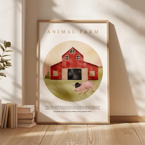 Animal Farm by George Orwell – Political Allegory Art Print – Classic Book Poster -  Book Cover Art