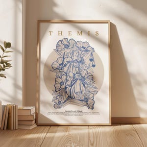 Themis Poster – Greek Goddess Art Print – Mythology Wall Decor – Minimalist Justice Goddess – Divine Order Artwork - Goddess Iustitia