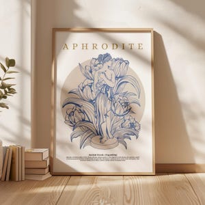 Aphrodite Poster – Greek Goddess Art Print – Mythology Wall Decor – Feminine Minimalist Print – Greek Art - Roman Goddess Venus