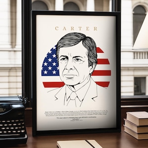 Jimmy Carter President Quote Poster - Nobel Peace Prize Wall Art - Human Rights Quote - US President Print - 4th of July Decor - Leadership
