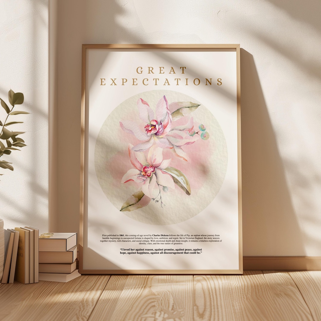 Great Expectations by Charles Dickens – Vintage Book Cover Poster ...