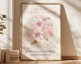 Große Erwartungen von Charles Dickens - Vintage Buchumschlag Poster | Literarischer Kunstdruck