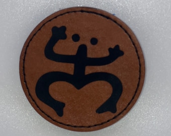 Coqui Taino Puerto Rico Patch: Laser Cut Faux Leather Heat Iron On