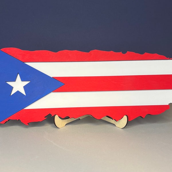 Puerto Rico Wood Flag / Puerto Rico Wood Island/ Boricua / Wood Flag